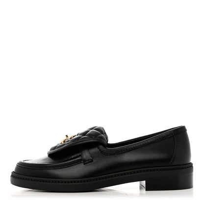 Chanel Lambskin Quilted CC Turnlock Loafers 37 Black 1 of 9