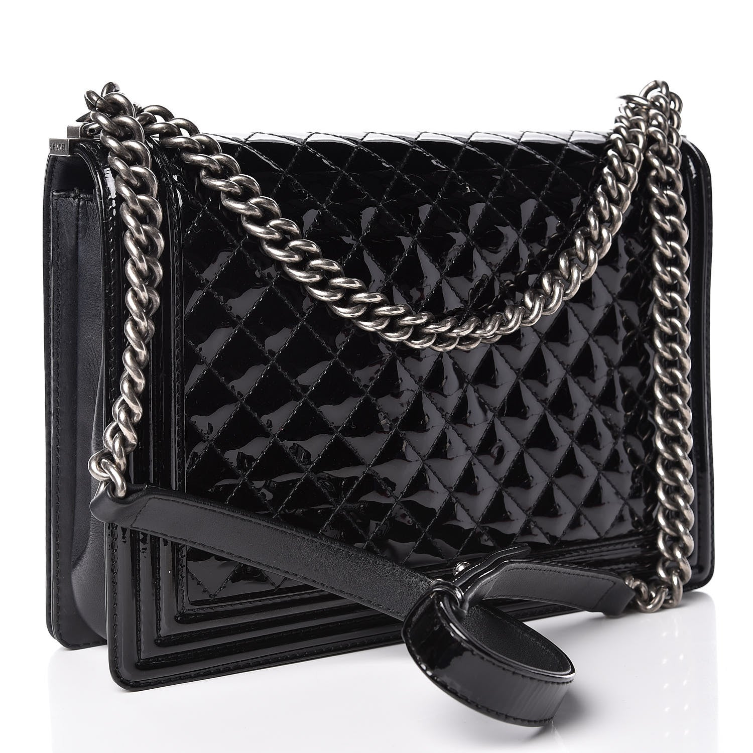Chanel Patent Quilted Large Boy Flap Black 3 of 11