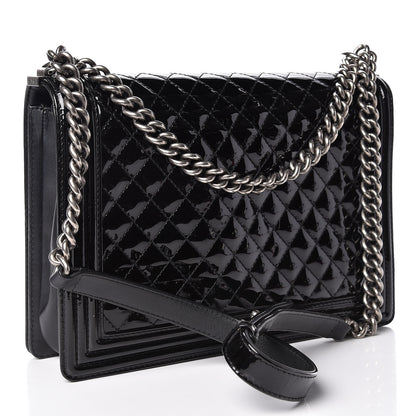 Chanel Patent Quilted Large Boy Flap Black 3 of 11