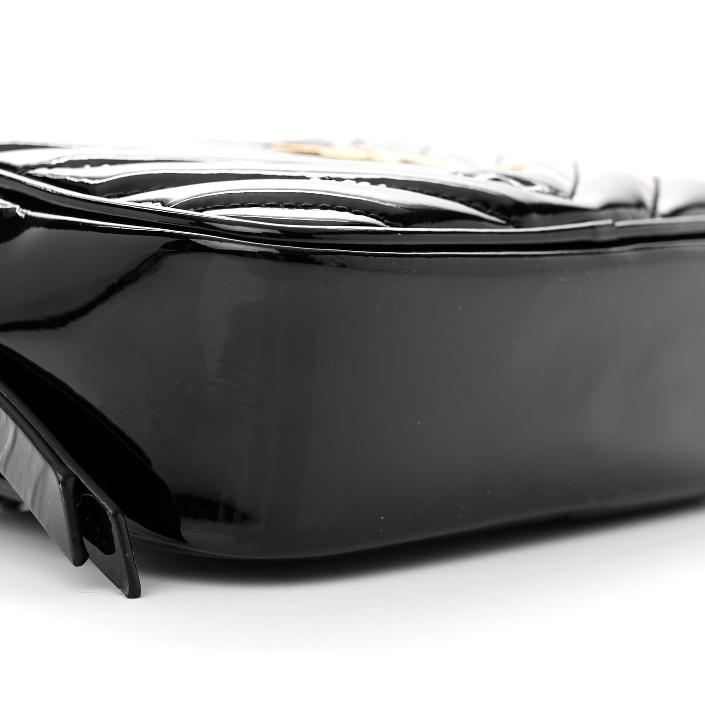 Patent Matelasse Monogram Lou Belt Bag Black