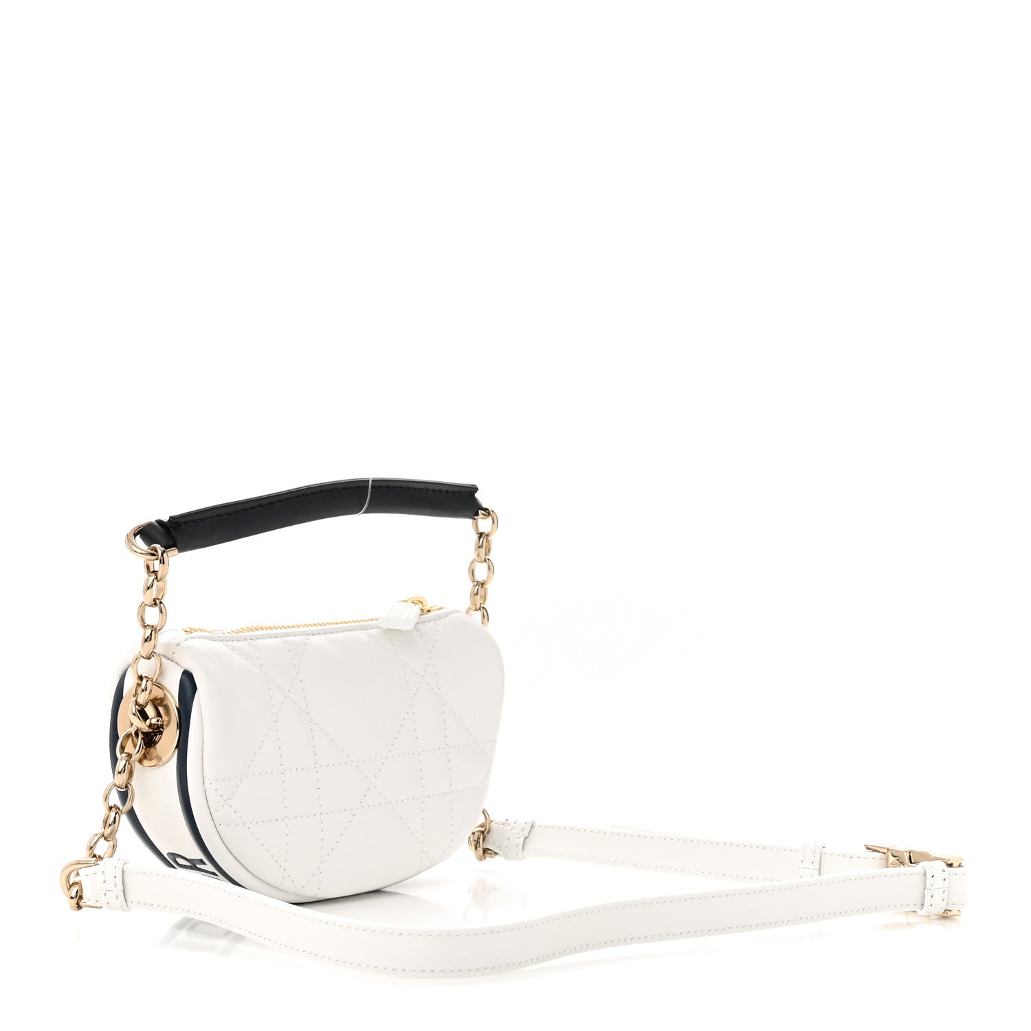 Christian Dior Lambskin Cannage Micro Dior Vibe Hobo Bag White 3 of 10