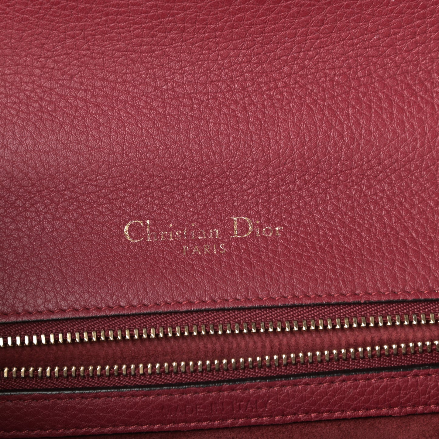 Grained Calfskin Medium Diorama Flap Bag Burgundy
