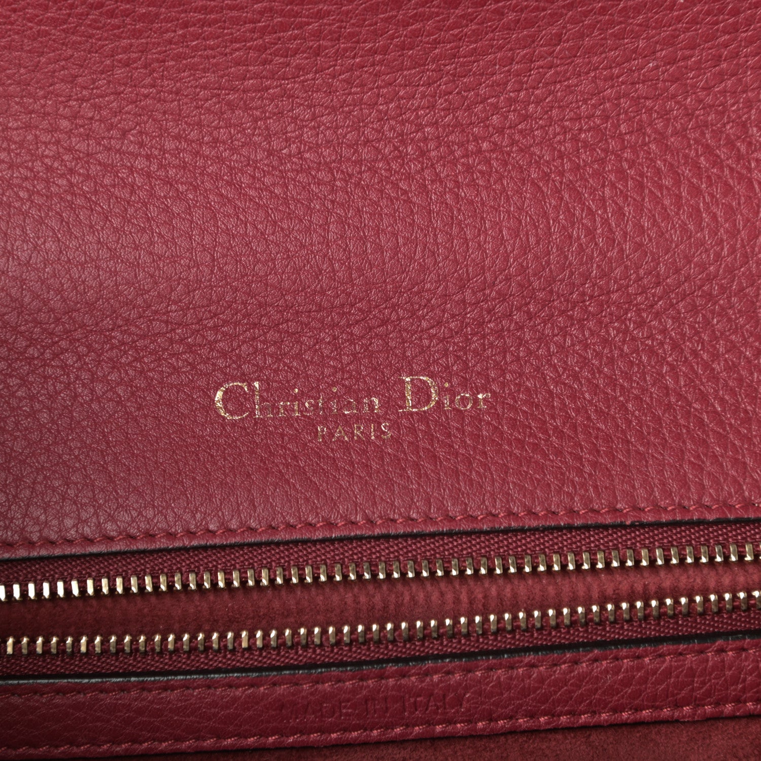 Christian Dior Grained Calfskin Medium Diorama Flap Bag Burgundy 6 of 8