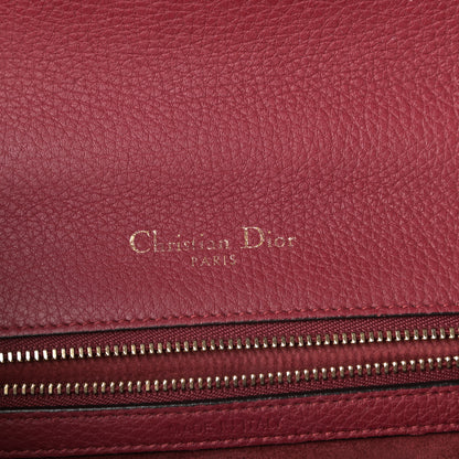 Christian Dior Grained Calfskin Medium Diorama Flap Bag Burgundy 6 of 8