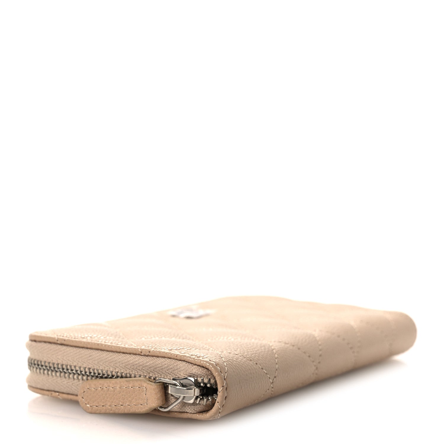 Chanel Caviar Quilted Medium Zip Around Wallet Beige 3 of 9
