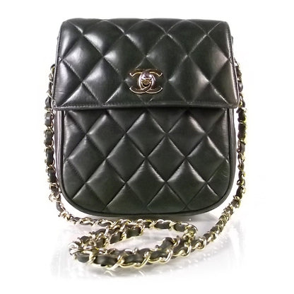 Chanel Lambskin Quilted Mini Flap Dark Green 1 of 12