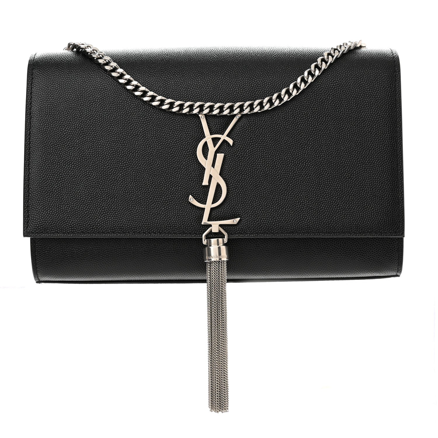 Saint Laurent Smooth Calfskin Medium Classic Monogram Kate Tassel Satchel Black 1 of 11