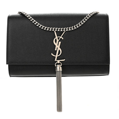 Saint Laurent Smooth Calfskin Medium Classic Monogram Kate Tassel Satchel Black 1 of 11