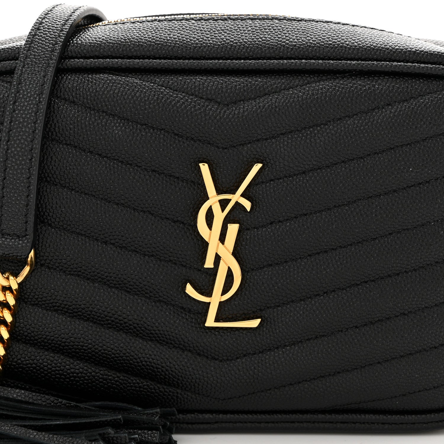 Saint Laurent Grain De Poudre Matelasse Monogram Mini Lou Camera Bag Black 8 of 10