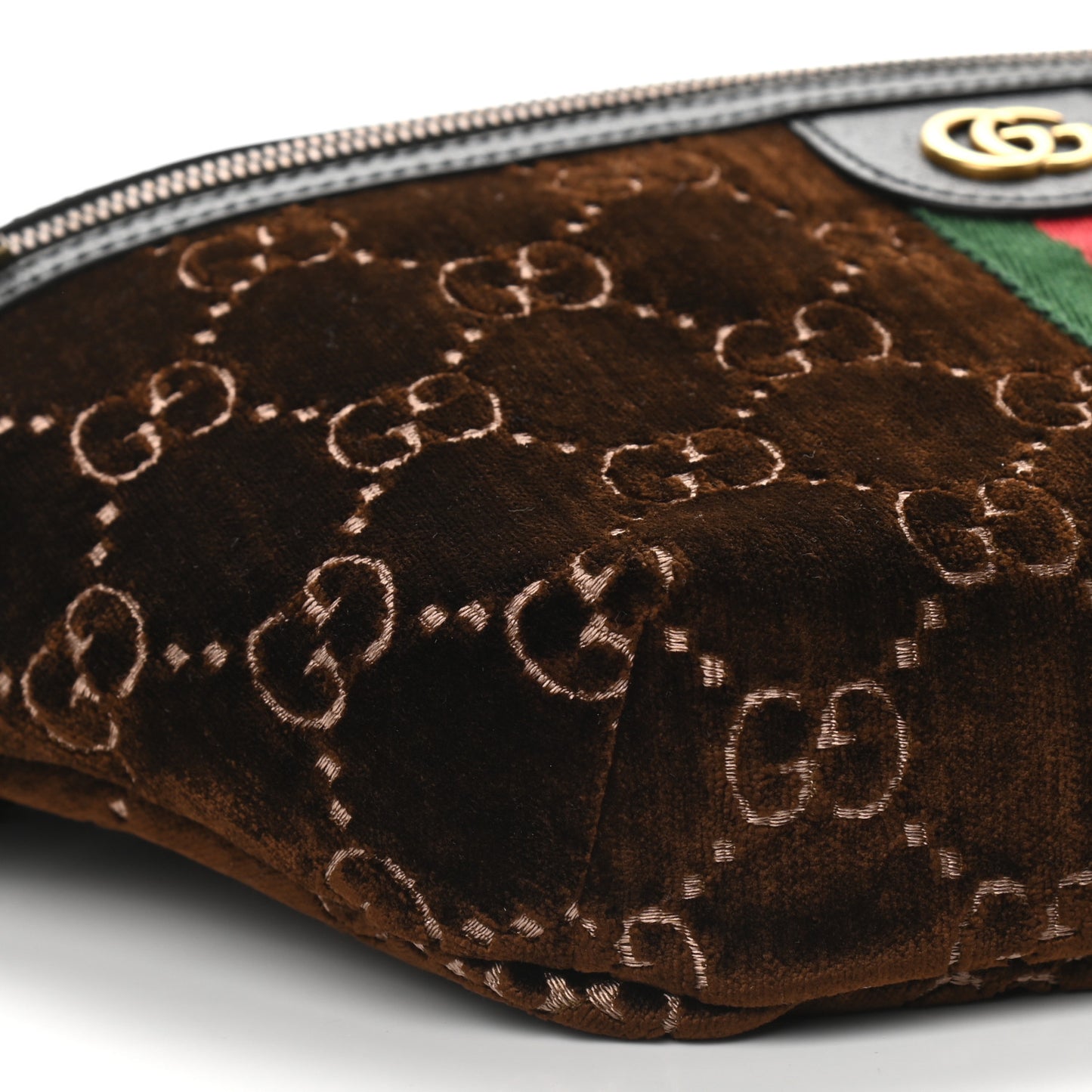 GG Monogram Velvet Belt Bag Brown