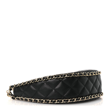 Chanel Lambskin Quilted Small Hobo Bag Black 4 of 10