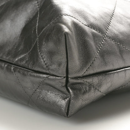 Chanel Metallic Calfskin Quilted Small Chanel 22 Ruthenium 11 of 11