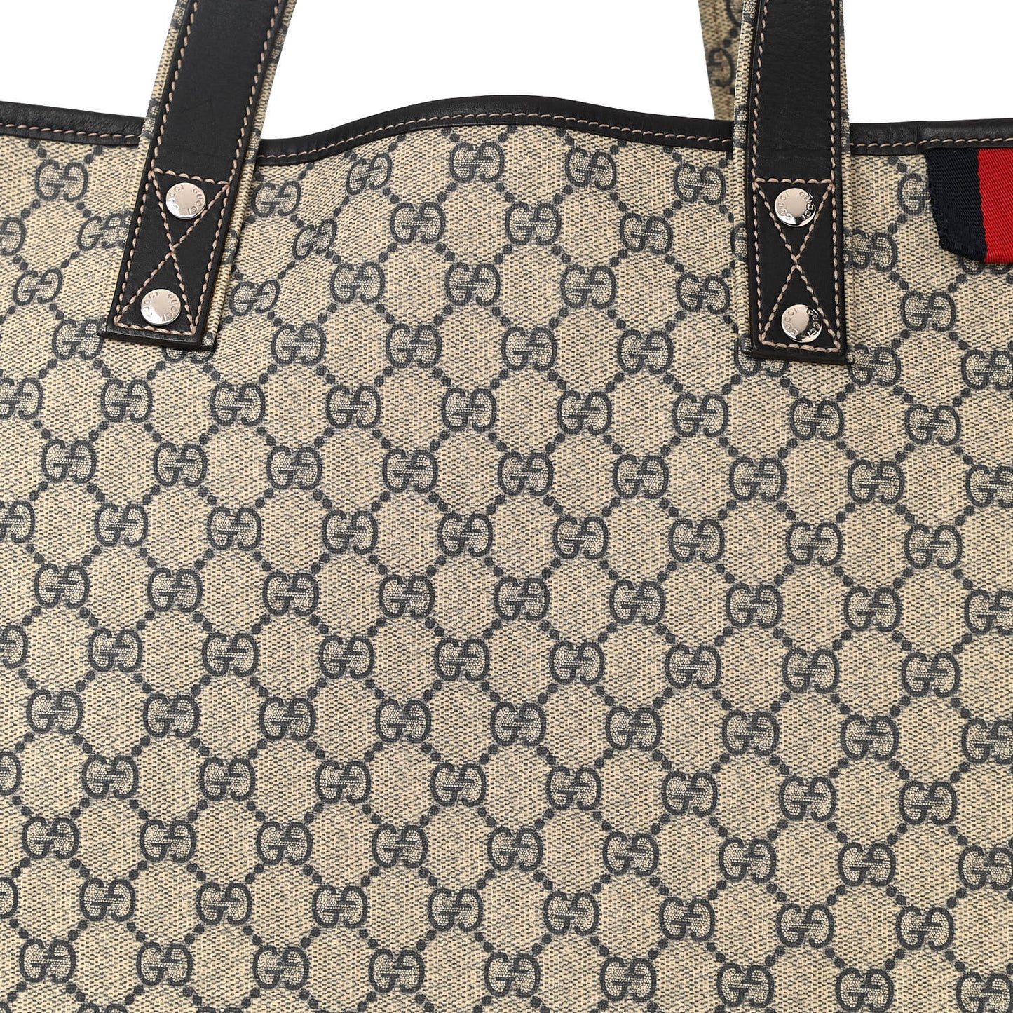 GG Plus Monogram Large Signature Web Loop Tote Black