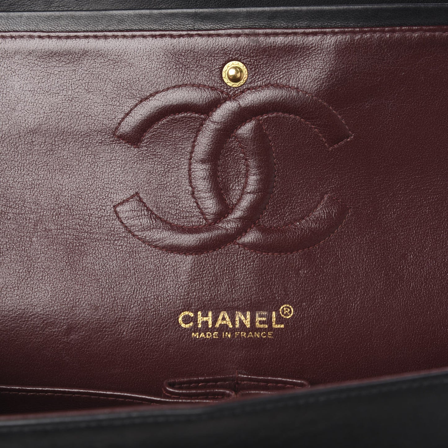 Lambskin Quilted Medium Double Flap Black