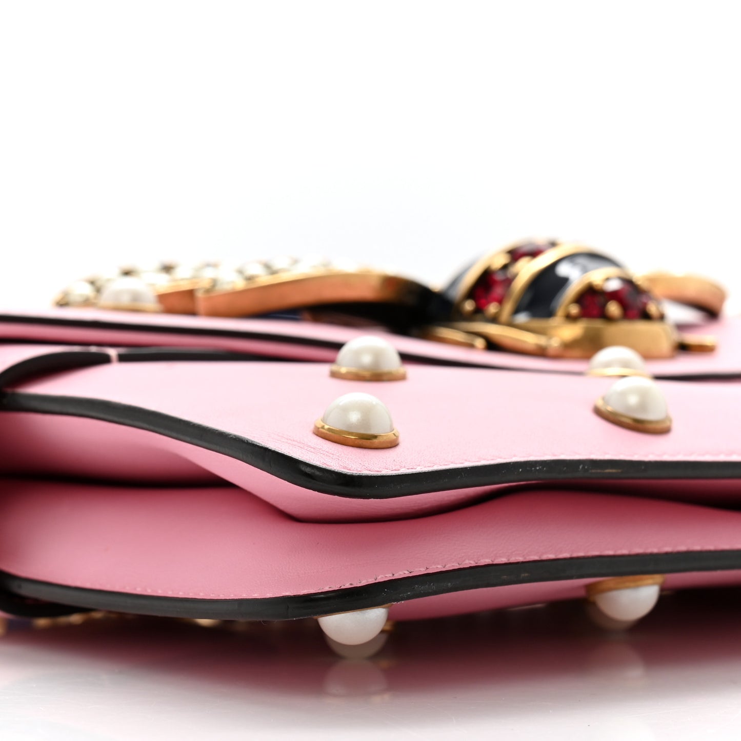 Nappa Pearl Studded Mini Queen Margaret Broadway Shoulder Bag Sugar Pink