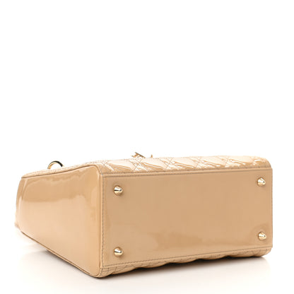 Christian Dior Patent Cannage Medium Lady Dior Beige 4 of 10