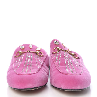 Gucci Velvet Marquise Crystals Womens Princetown Slippers 39.5 Malva Dark Malva 2 of 15