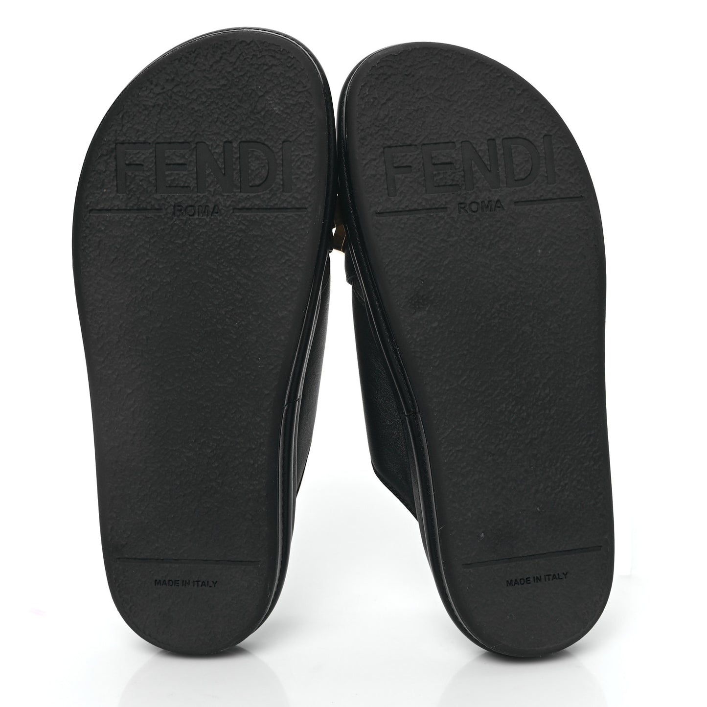 Vitello Womens Fendigraphy Slide Sandals 36 Black