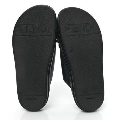 Fendi Vitello Womens Fendigraphy Slide Sandals 36 Black 5 of 10