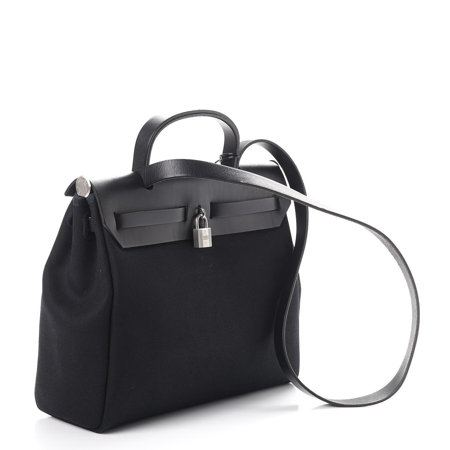 Hermes Military Toile Vache Hunter Herbag PM 31 Black 4 of 12