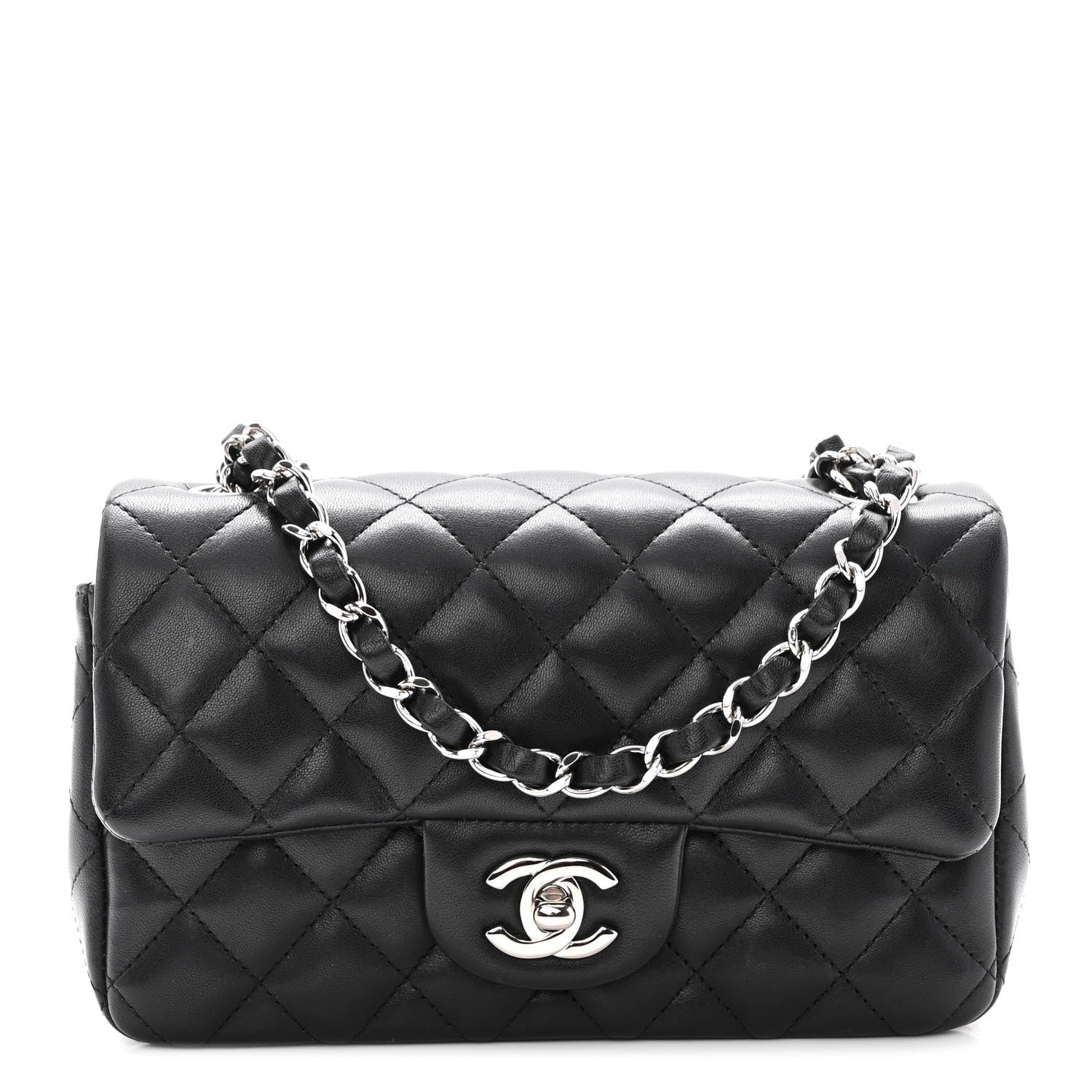 Chanel Lambskin Quilted Mini Rectangular Flap Black 1 of 10