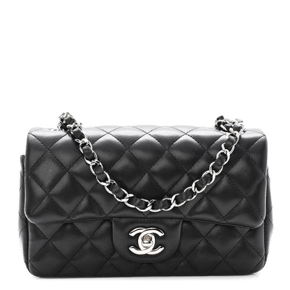 Chanel Lambskin Quilted Mini Rectangular Flap Black 1 of 10