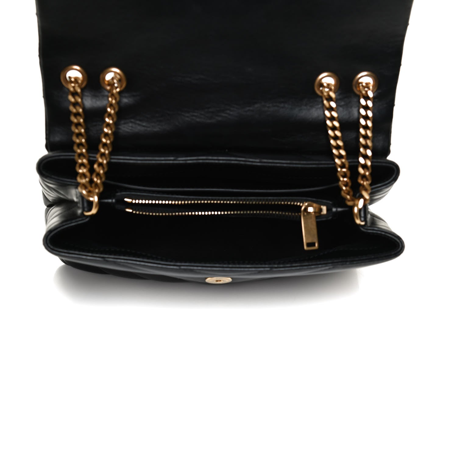 Saint Laurent Calfskin Y Quilted Monogram Small Loulou Chain Satchel Black 5 of 11