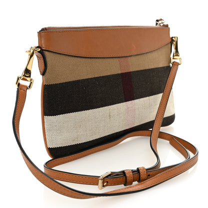 Burberry Mega Check Peyton Crossbody Clutch Bag Saddle Brown 3 of 11