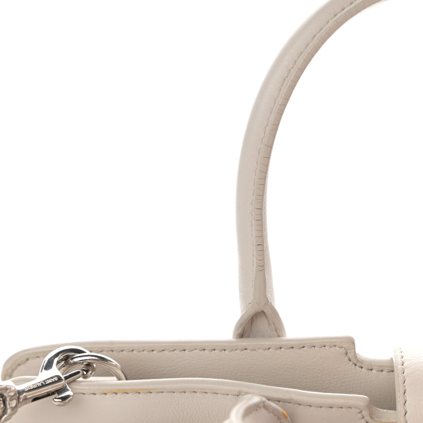Smooth Calfskin Heart Embroidered Baby Monogram Downtown Cabas New Milk