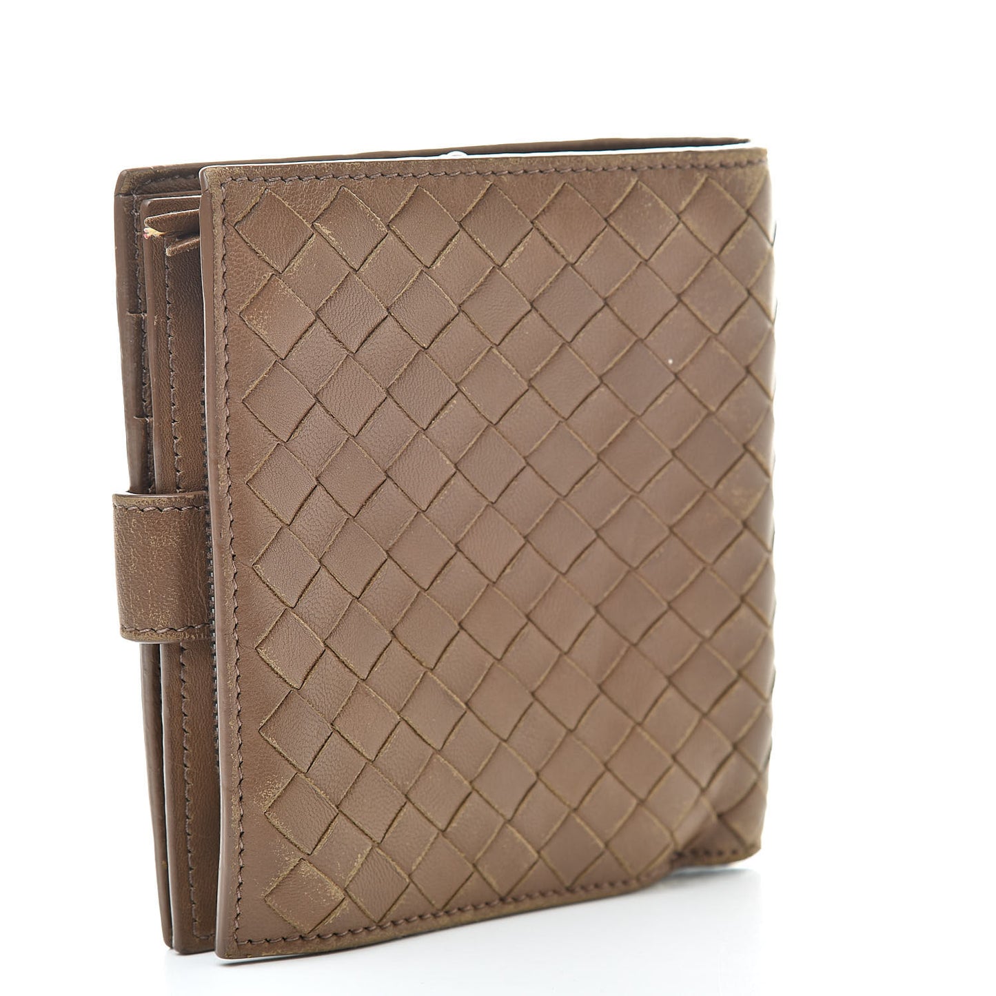 Nappa Intrecciato French Compact Wallet Maple