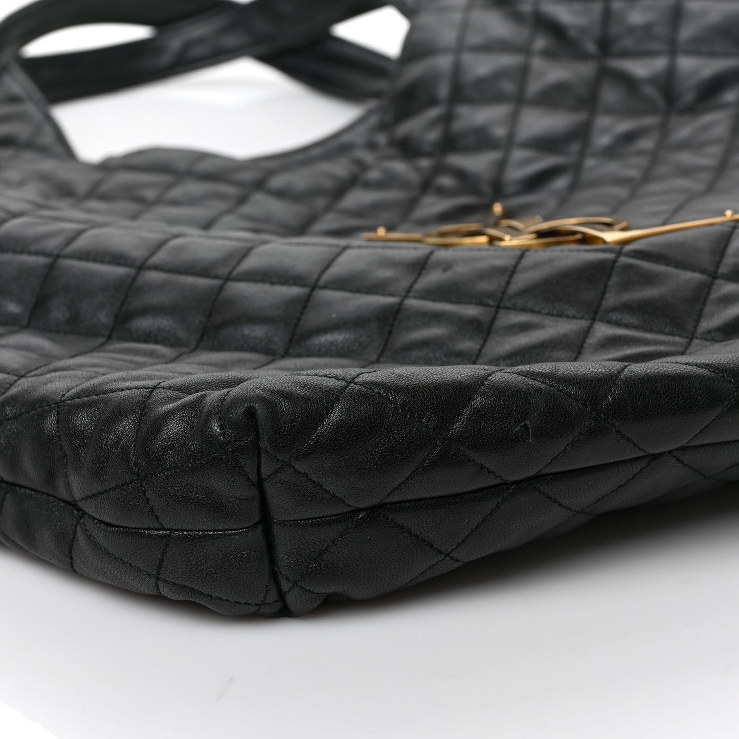 Lambskin Quilted Maxi Icare Shopping Tote Black