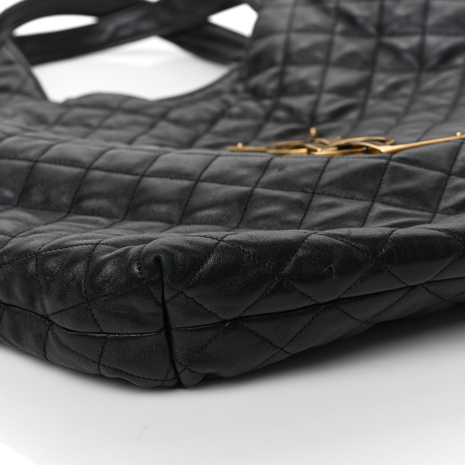 Saint Laurent Lambskin Quilted Maxi Icare Shopping Tote Black 9 of 10