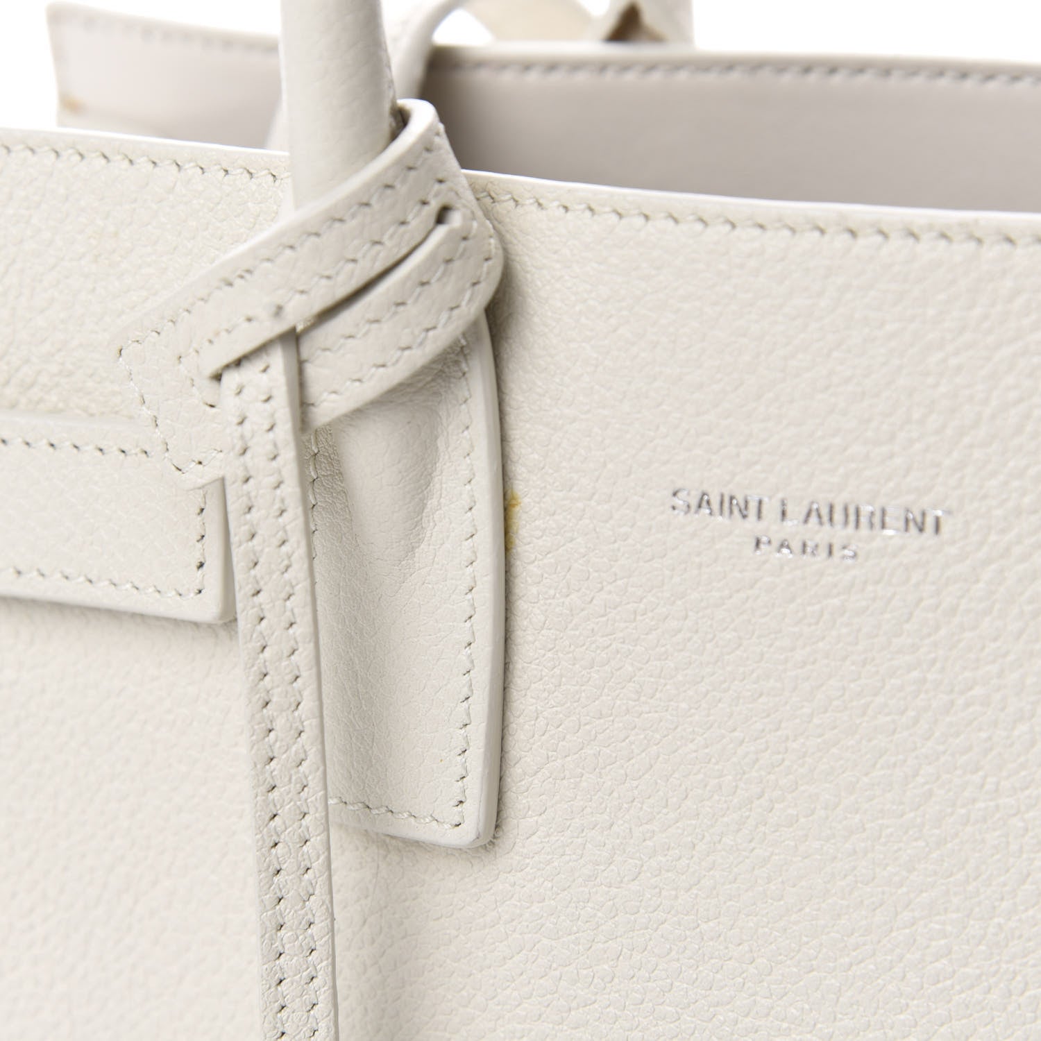 Saint Laurent Grained Calfskin Nano Sac de Jour Dove White 10 of 11