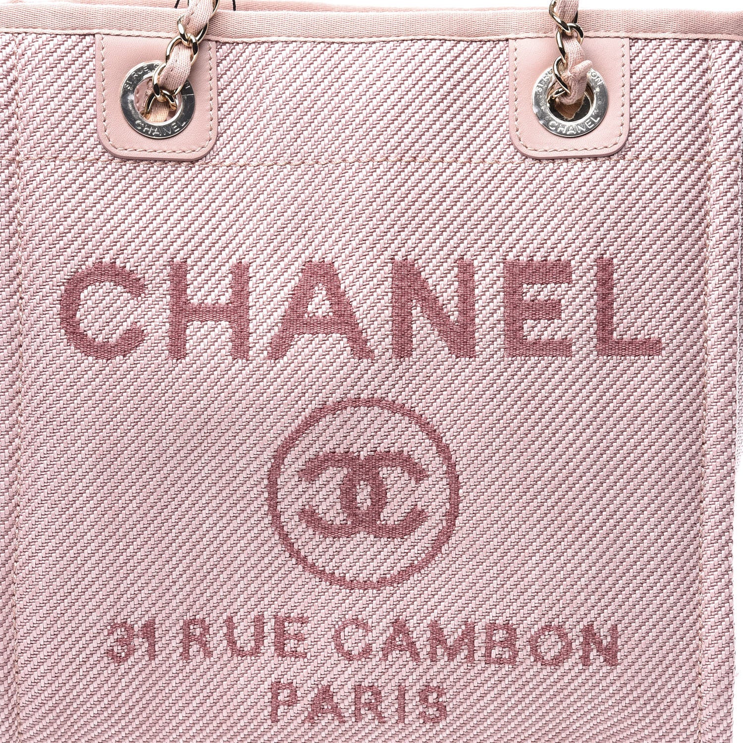 Chanel Mixed Fibers Calfskin Mini Deauville Tote Rose Pink 10 of 11