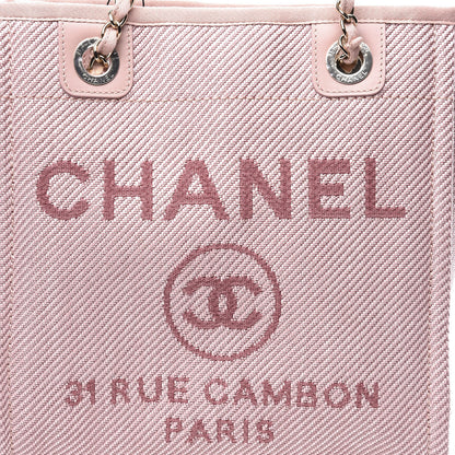 Chanel Mixed Fibers Calfskin Mini Deauville Tote Rose Pink 10 of 11