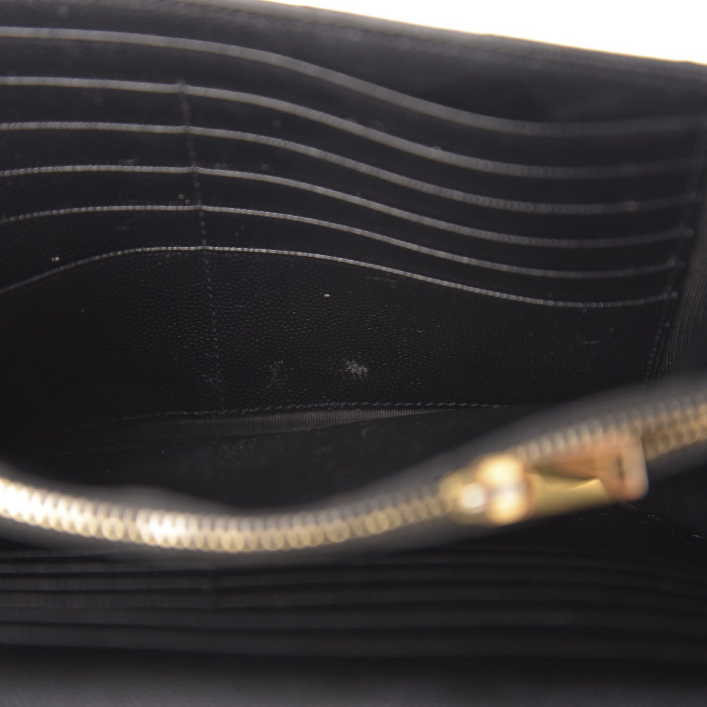Grain De Poudre Matelasse Chevron Monogram Chain Wallet Black