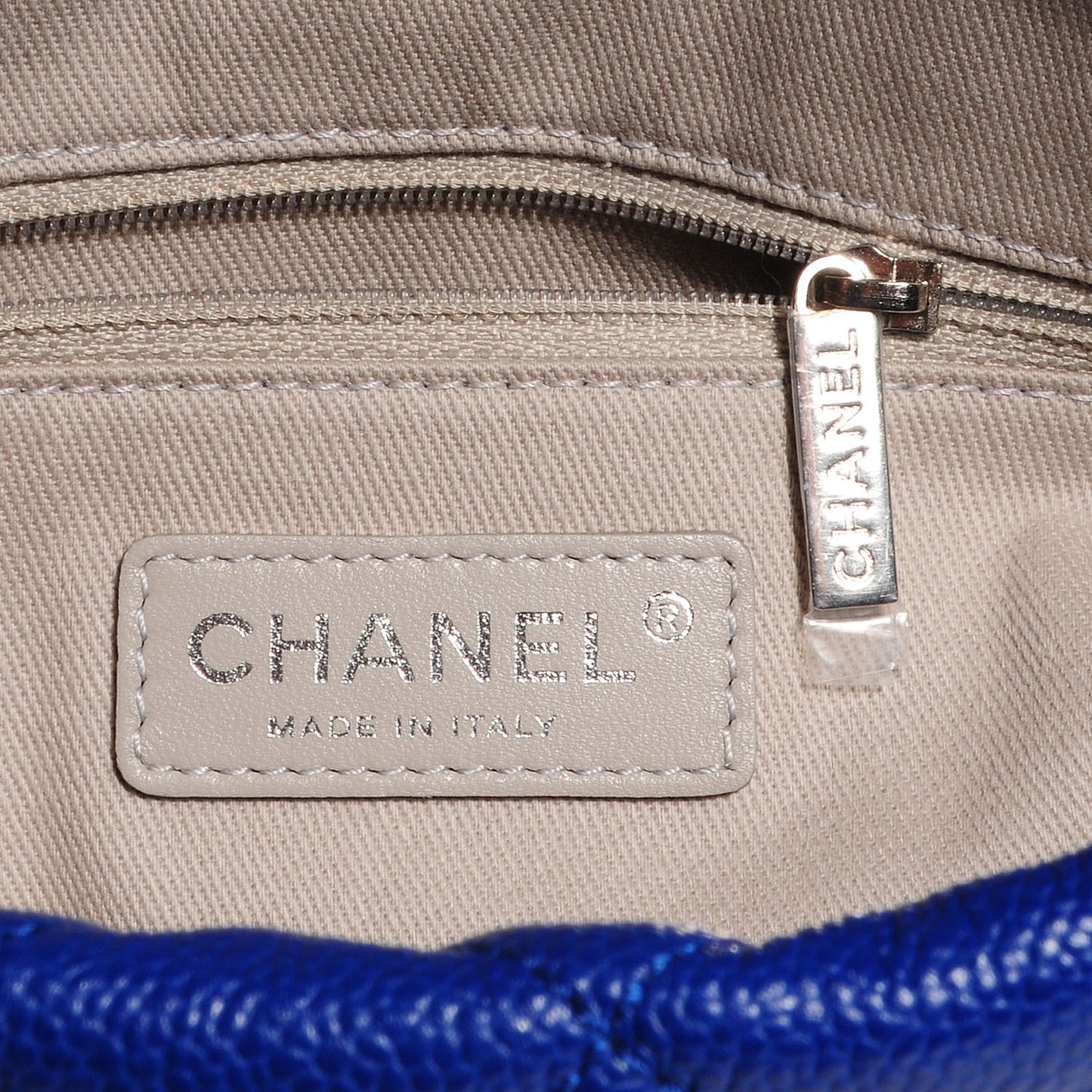 Caviar Easy Zip Tote Cobalt Blue