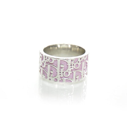 Christian Dior Silver Girly Logo Ring Pink 7.75 2 of 4