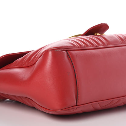 Gucci Calfskin Matelasse Large GG Marmont Shoulder Bag Hibiscus Red 12 of 14