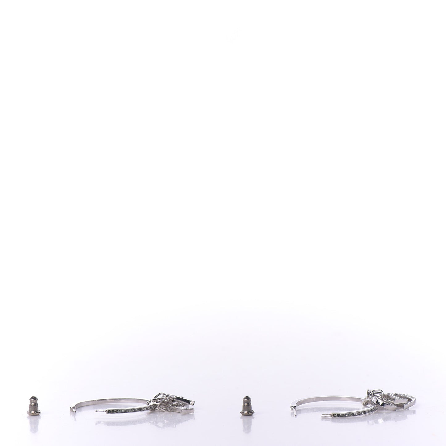 Crystal Hoop Earrings Silver