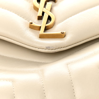 Saint Laurent Calfskin Y Quilted Monogram Medium Loulou Chain Satchel Crema Soft 11 of 13