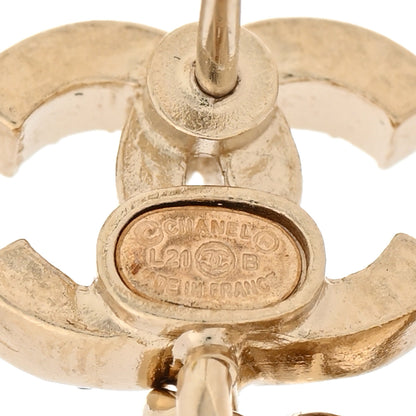 Chanel Crystal CC Drop Earrings Gold 4 of 4