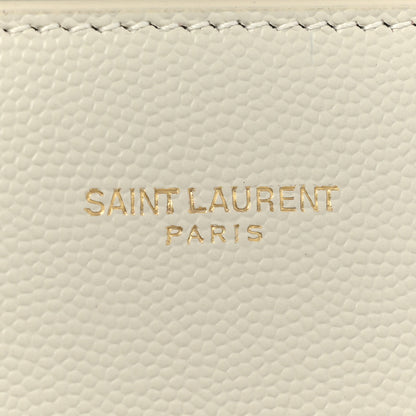 Saint Laurent Grain de Poudre Mini Classic Monogram Cassandra Top Handle Vintage White 10 of 15