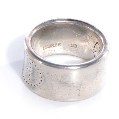 Hermes Sterling Silver Eclipse Ruban Ring GM 53 6 3 of 6