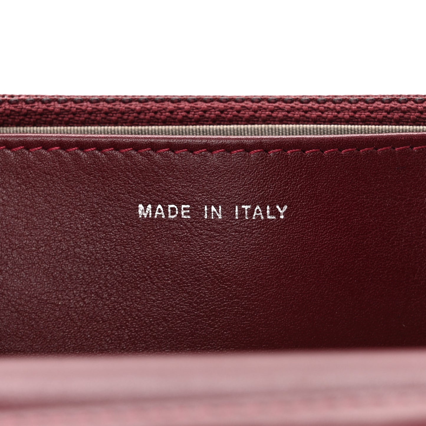 Patent Quilted Brilliant Wallet On Chain WOC Dark Burgundy
