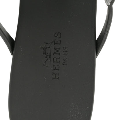 Hermes Rubber Womens Egerie Sandals 37 Black 7 of 10