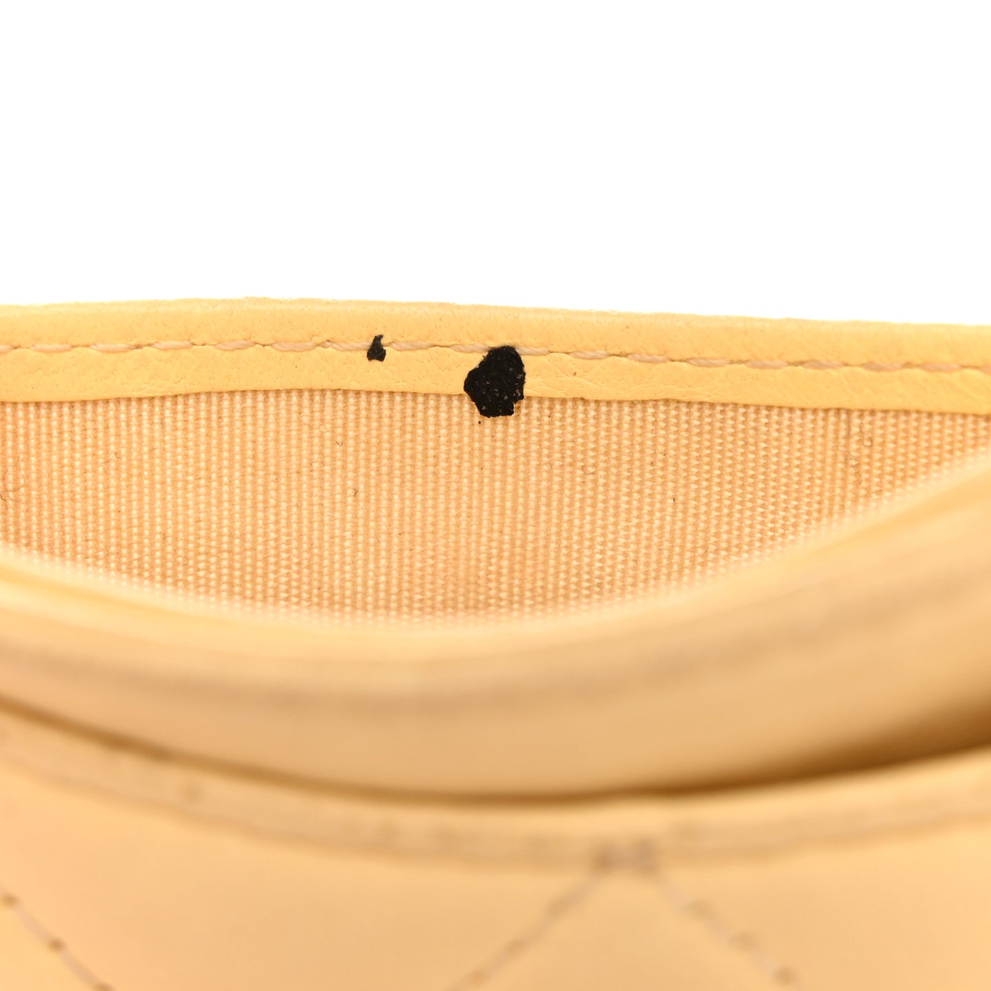 Lambskin Quilted Card Holder Yellow