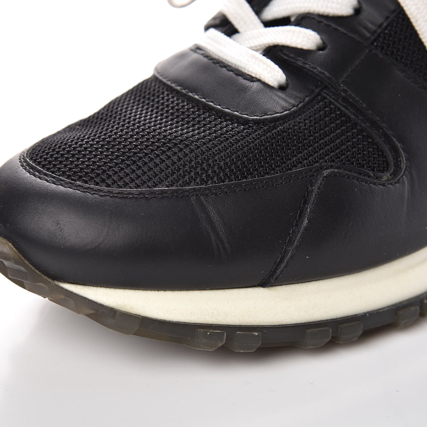 Calfskin Run Away Sneakers 37.5 Black