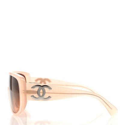 Chanel Transparent Acetate Shield Sunglasses 5495 Light Pink 3 of 7