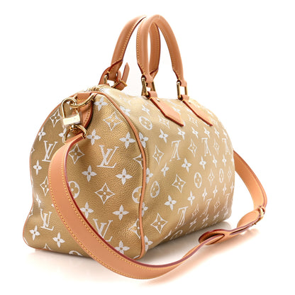 Louis Vuitton Metallic Calfskin Monogram Speedy P9 Bandouliere 30 Gold Kintsugi 4 of 14